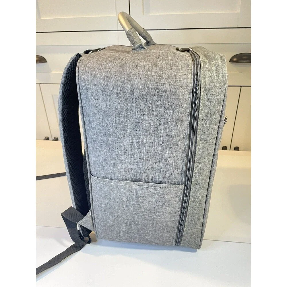 DJI Phantom Drone Backpack Case Soft Lightweight Full Zip Gray Metal Handle